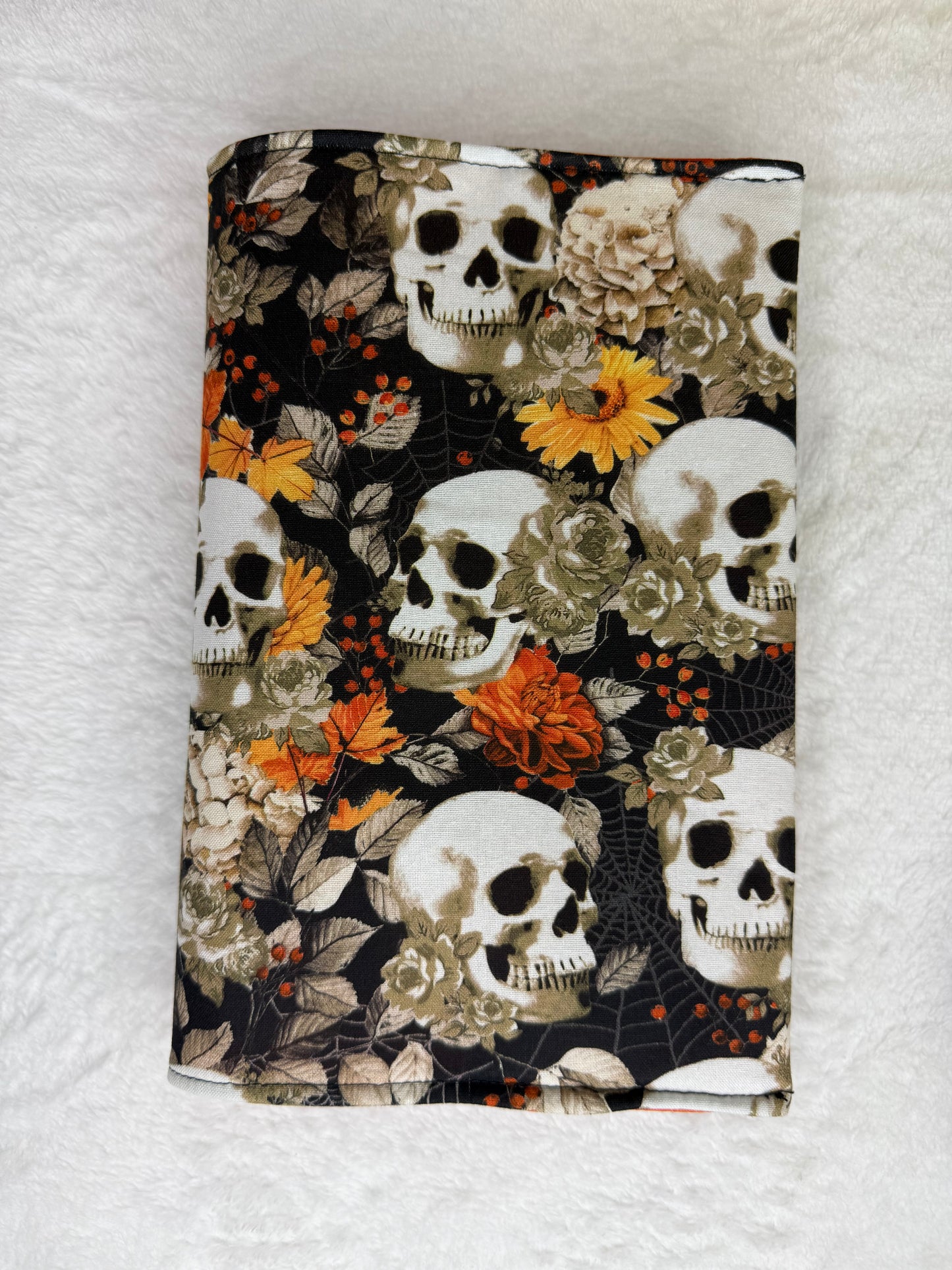 Orange Floral Skulls