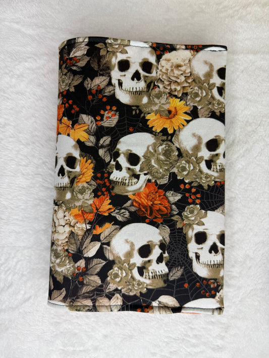 Orange Floral Skulls