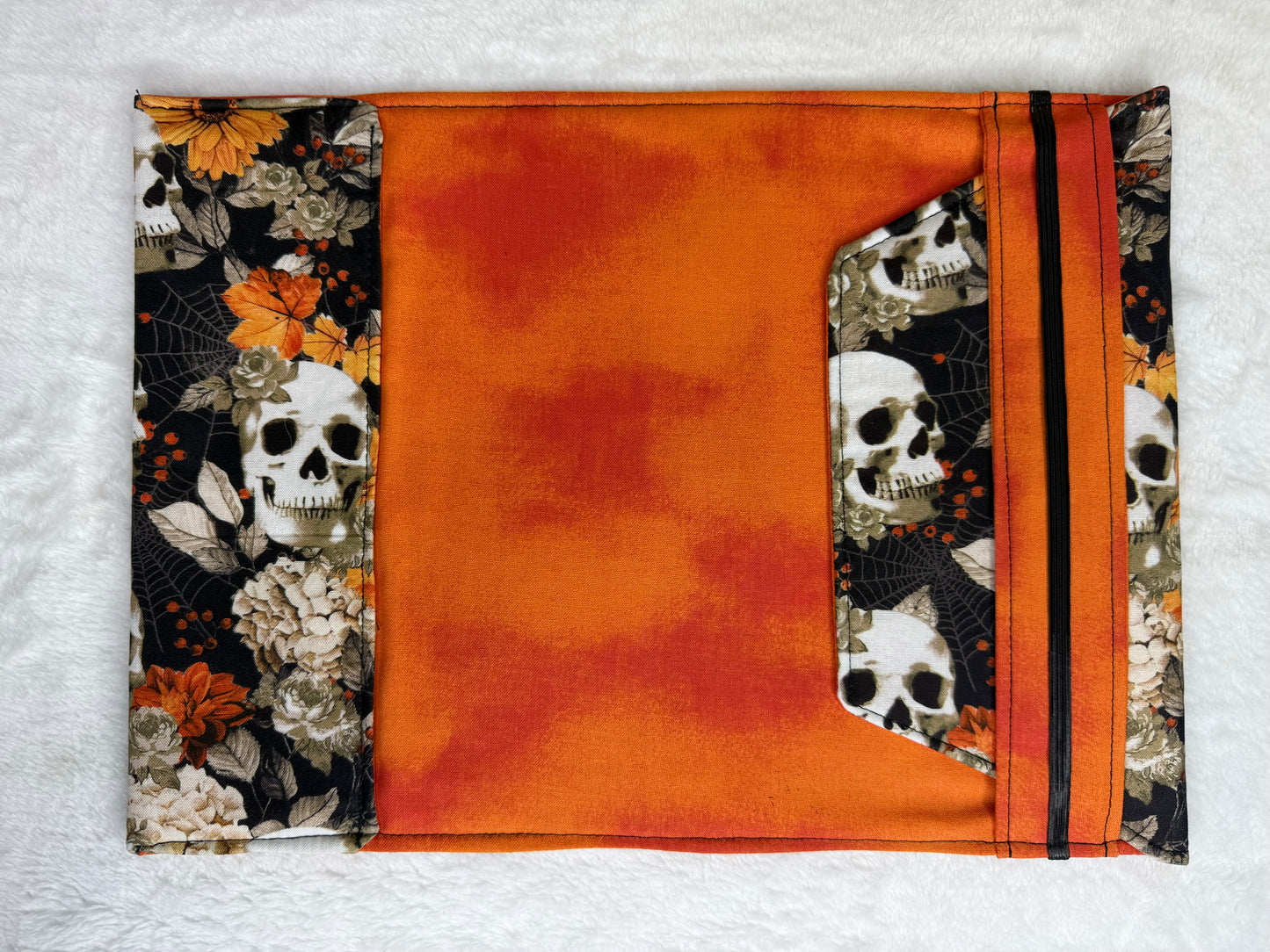 Orange Floral Skulls